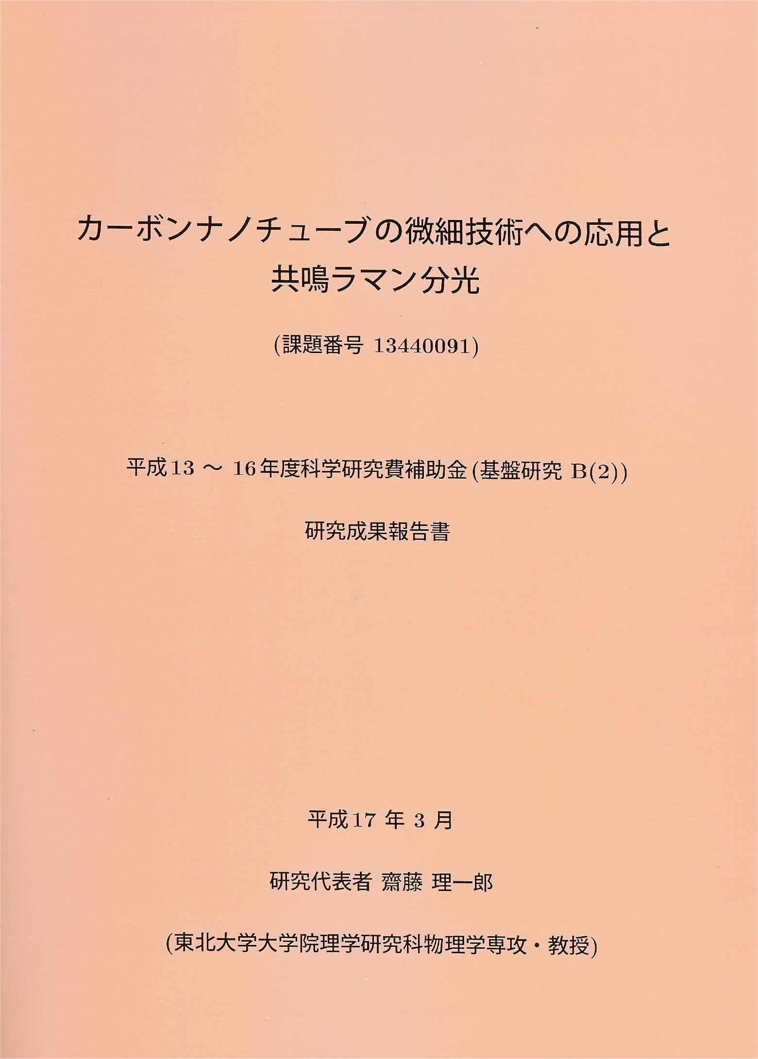 Report of Kakenhi 2005